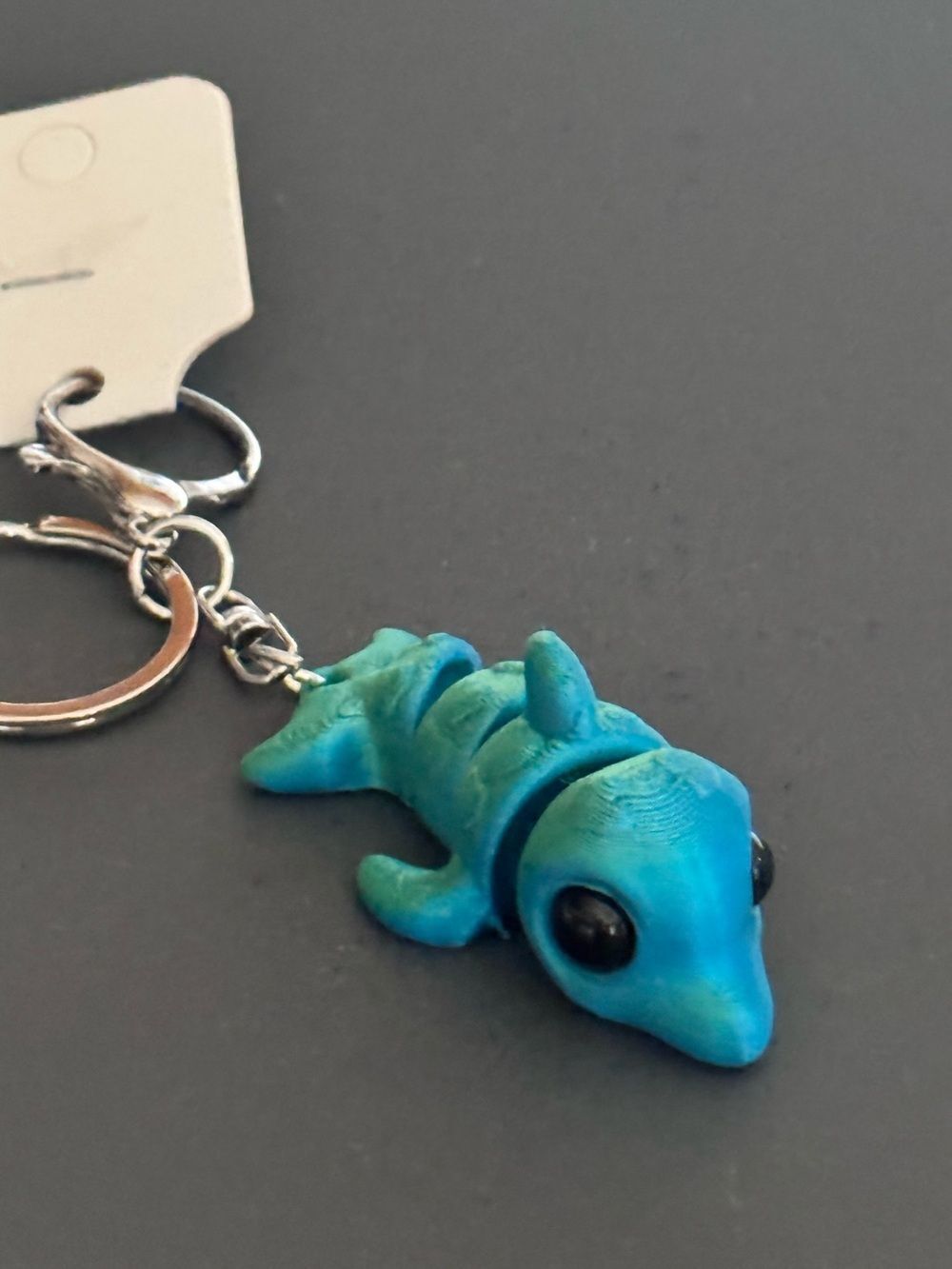 NWT 3D Printed Articulated Fish Keychain Multi Color Fidget Toy Bag Charm